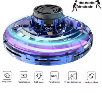 Mini OVNI con Luz Spinner con carga USB-Azul