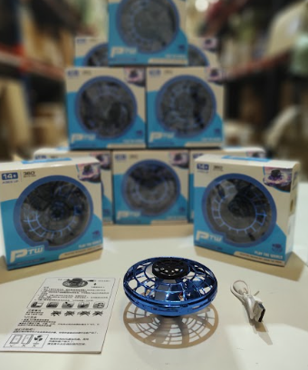 Mini OVNI con Luz Spinner con carga USB-Azul